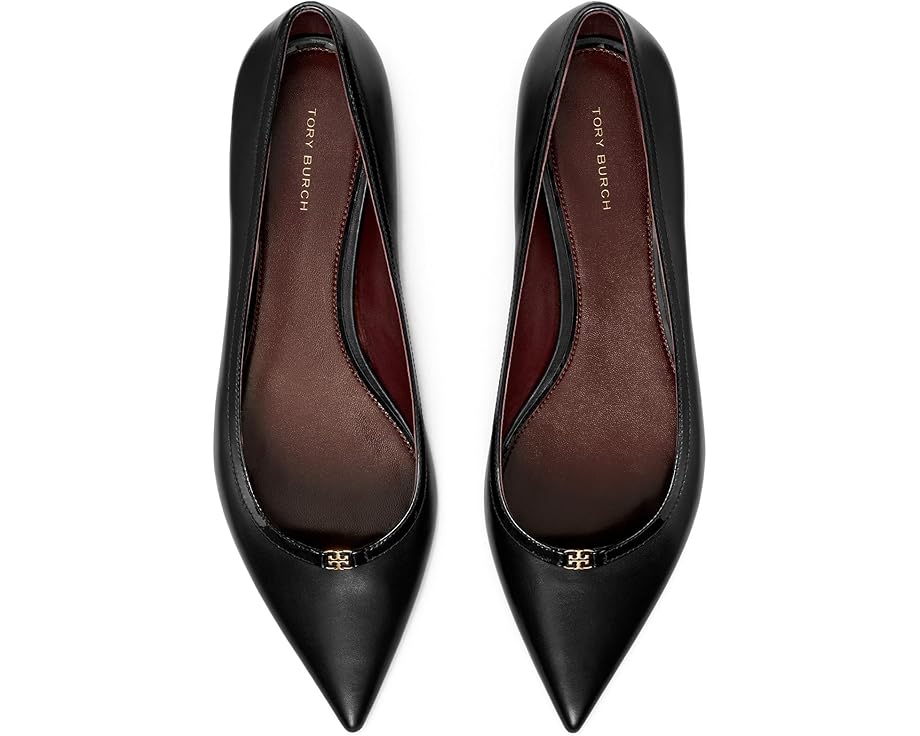 Туфли на плоской подошве Tory Burch Double T Buckle Pointed Toe Flats, цвет Perfect Black/Perfect Black — фото 2