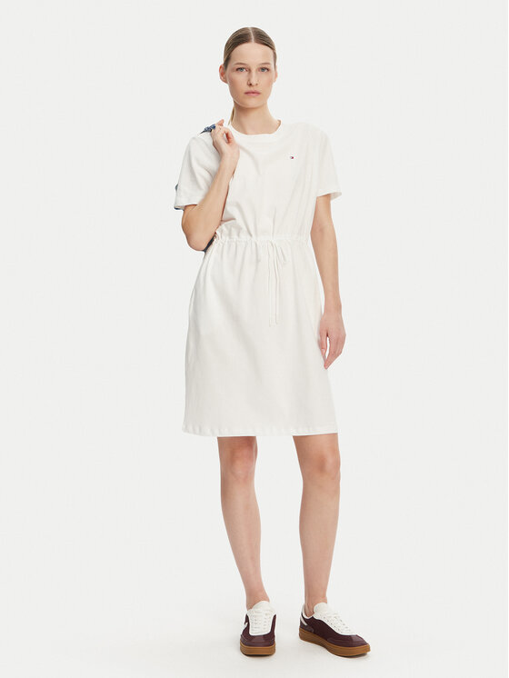Платье на каждый день стандартный крой WW0WW45529 Tommy Hilfiger, экрю — фото 2