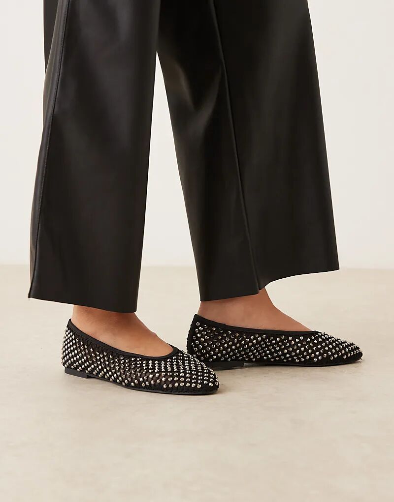 Черные балетки с батистовым декором от ASOS DESIGN