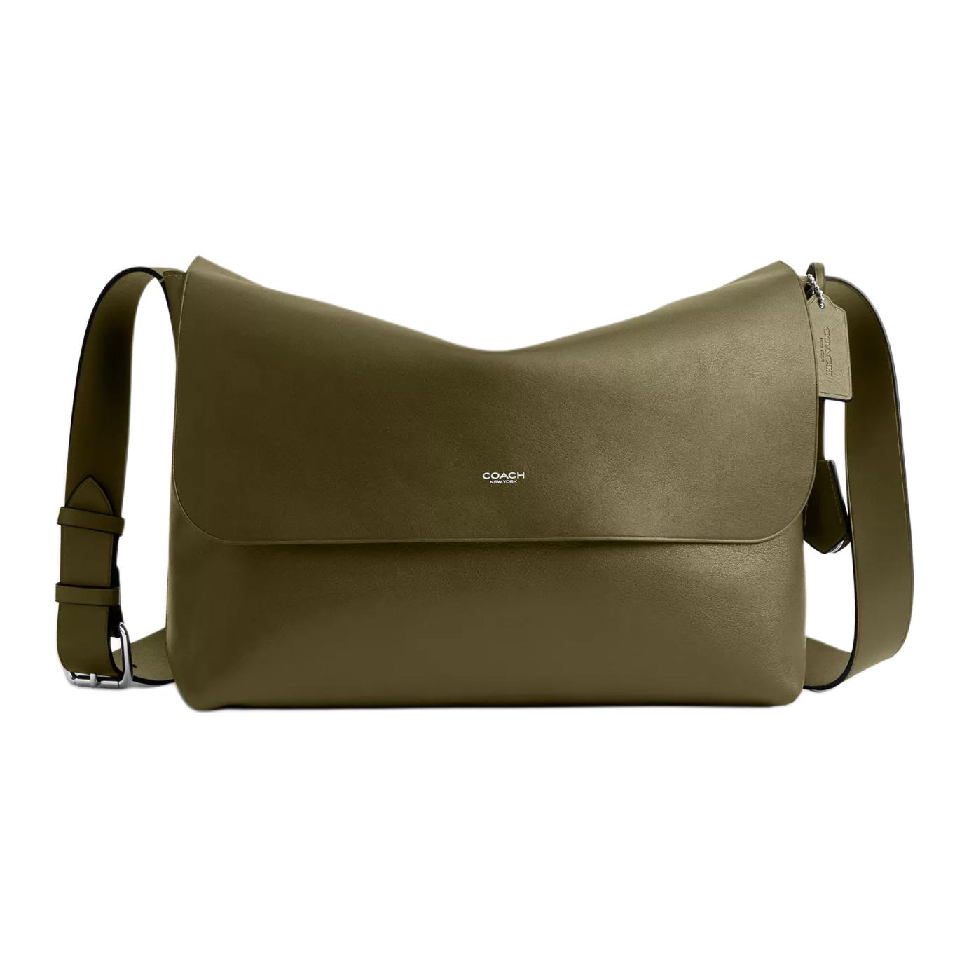 

COACH Сумка через плечо из зерненой кожи, большая мужская сумка maple brown