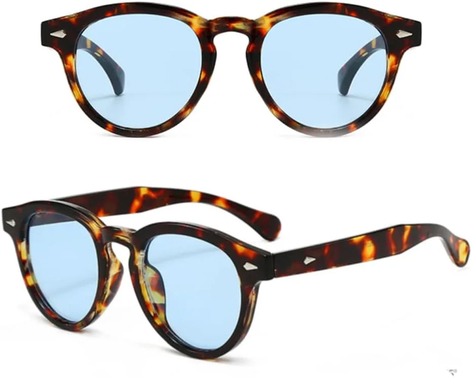 

Солнцезащитные очки с защитой UV400 | Круглые, цвет «рисовая крошка» | Для женщин и мужчин, для занятий спортом на открытом воздухе и вождения DSVIGF, Leopard Clear