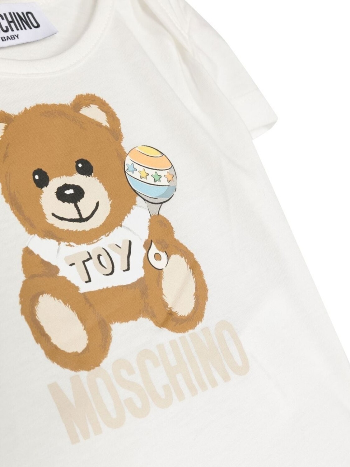 Moschino Kids комплект из двух боди с короткими рукавами, белый — фото 3