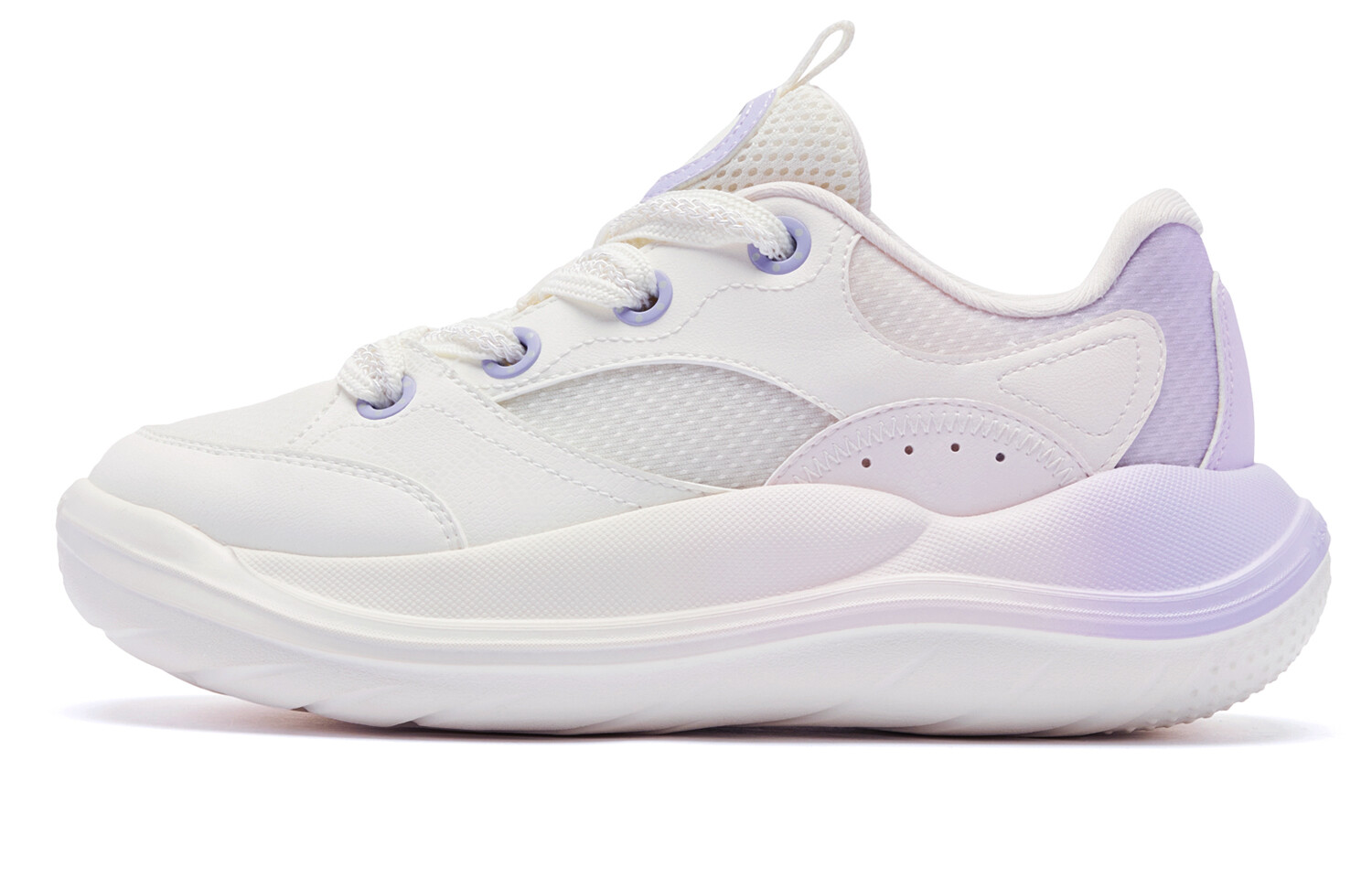 

Кроссовки QIAODAN Lifestyle Shoes Women's Low-top White/Purple, слоновая кость/серый/фиолетовый