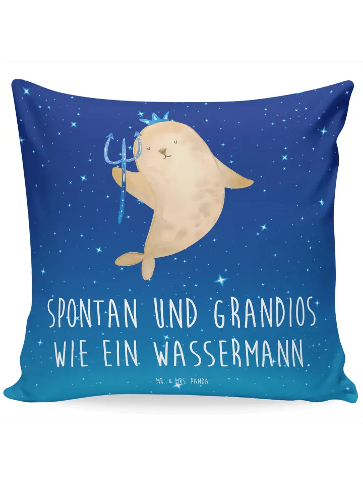 

Подушка Mr & Mrs Panda 40x40 Sternzeichen Wassermann, цвет sternenhimmel blau