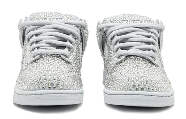 Кроссовки x кактусовый блошиный рынок x swarovski dunk low Nike, белый — фото 3