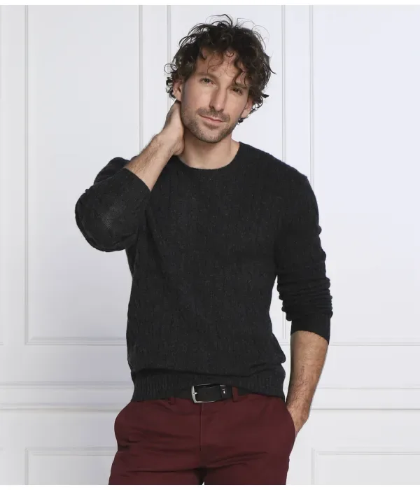 Шерстяной свитер slim fit Polo Ralph Lauren, графитовый