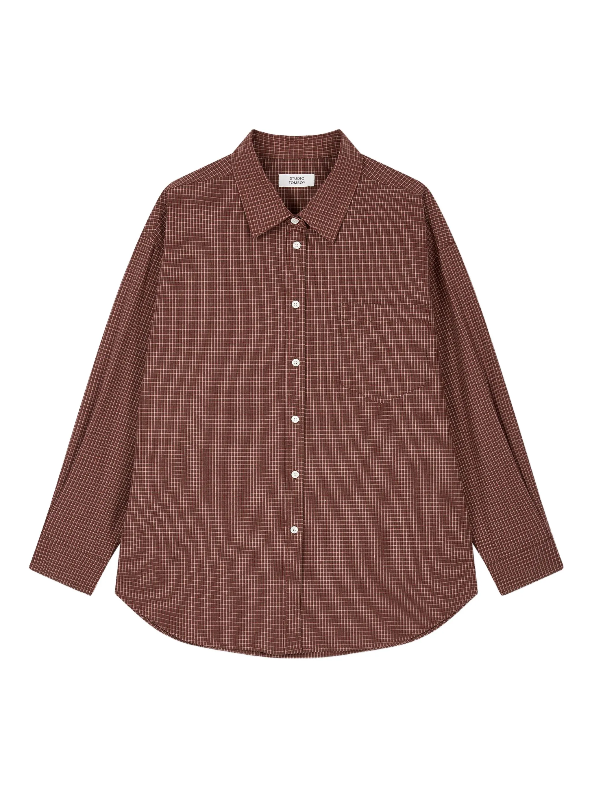 

Клетчатая рубашка Studio Tomboy, коричневый