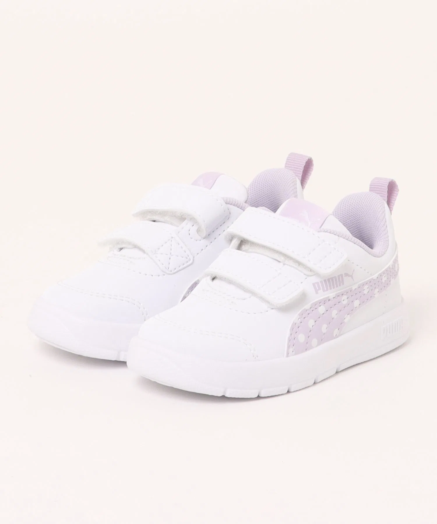 Детские кроссовки PUMA Courtflex V3 DOTTY V для малышей бело-фиолетовые