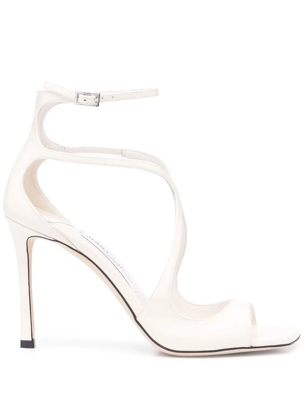 Босоножки Azia 95 с квадратным носком JIMMY CHOO, белый
