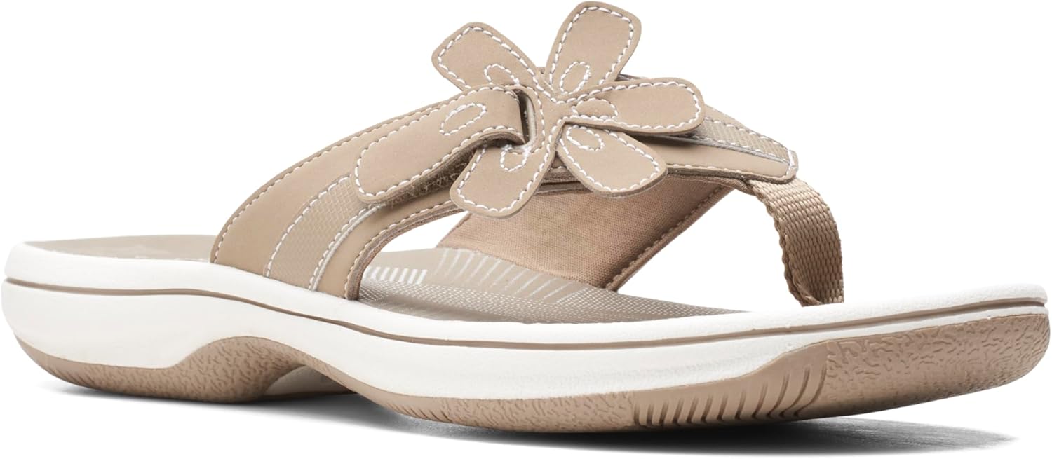 Шлепанцы Clarks Brinkleyflorah (унисекс), Taupe Synthetic — фото 3