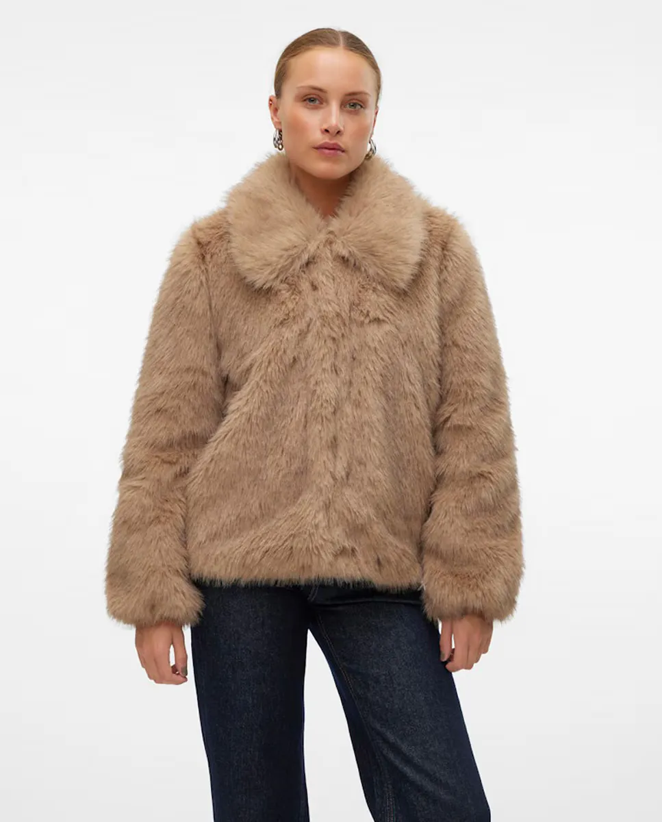 

Женская шуба с воротником-лацканом Vero Moda, цвет Topo