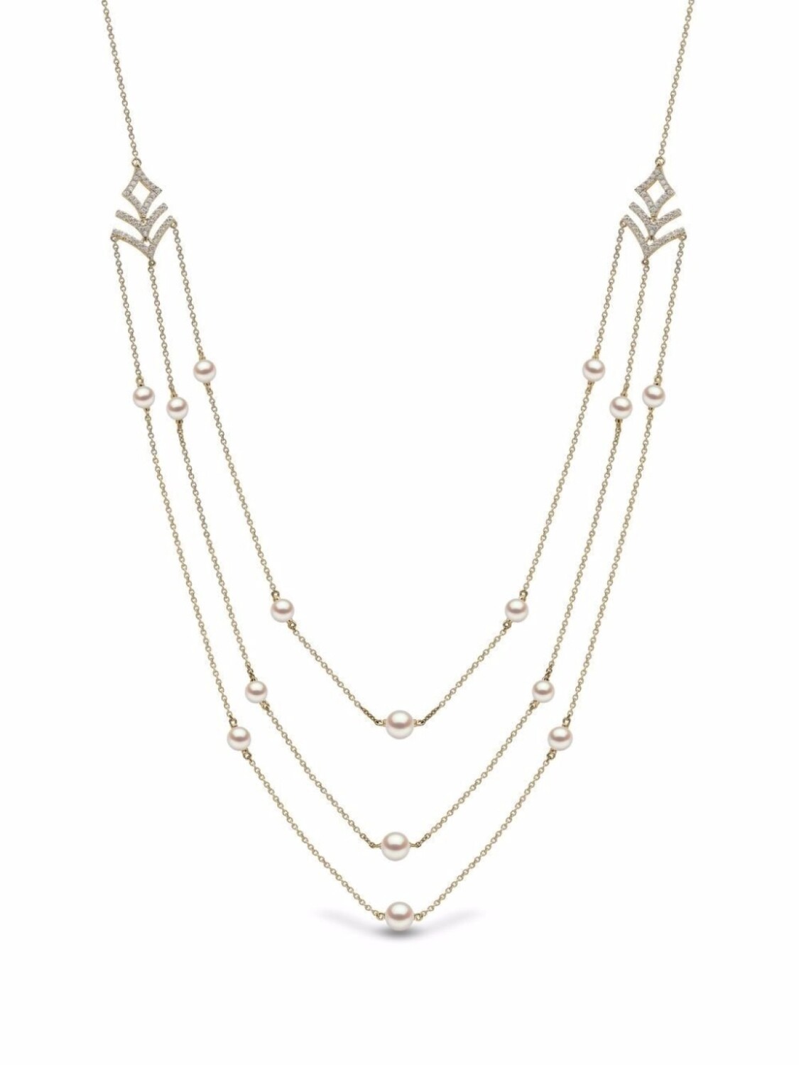 

Колье Sleek из желтого золота с жемчугом и бриллиантами Yoko London, золотой