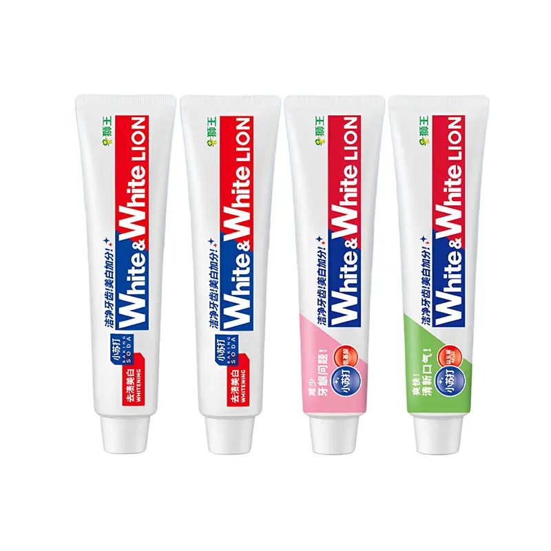 

Отбеливающая зубная паста с пищевой содой для свежести, очищение, 2 шт/6 шт, Lime LION, Four-Piece Set A