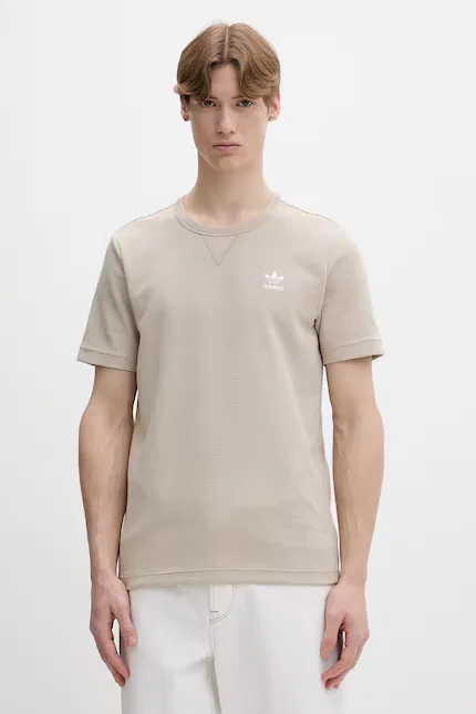Футболка из эластичного трикотажа Adidas Originals, бежевый