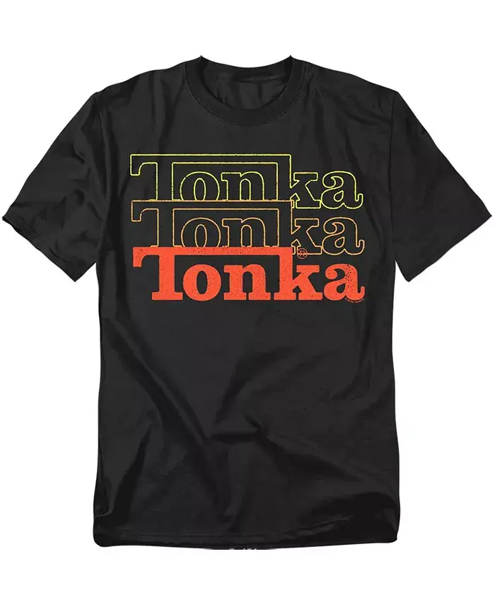 

Мужская футболка Tonka с повторяющимся логотипом Tonka и ворсистой текстурой Hasbro+, черный