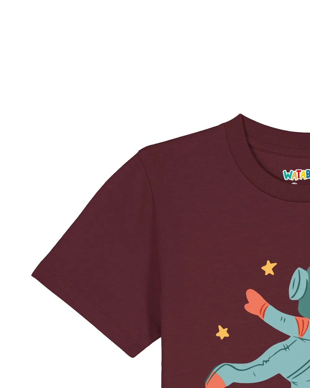 Футболка с астронавтом для детей, Wat? Apparel, винный — фото 3