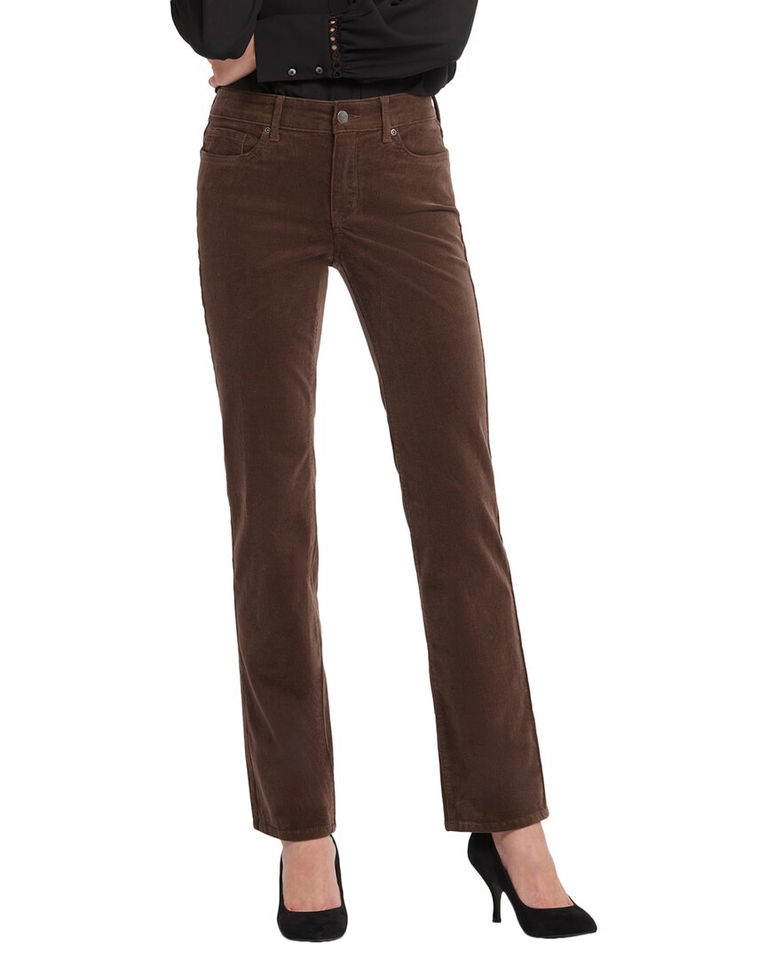 

NYDJ Petite Marilyn Coffee Bean Прямые джинсы, коричневый