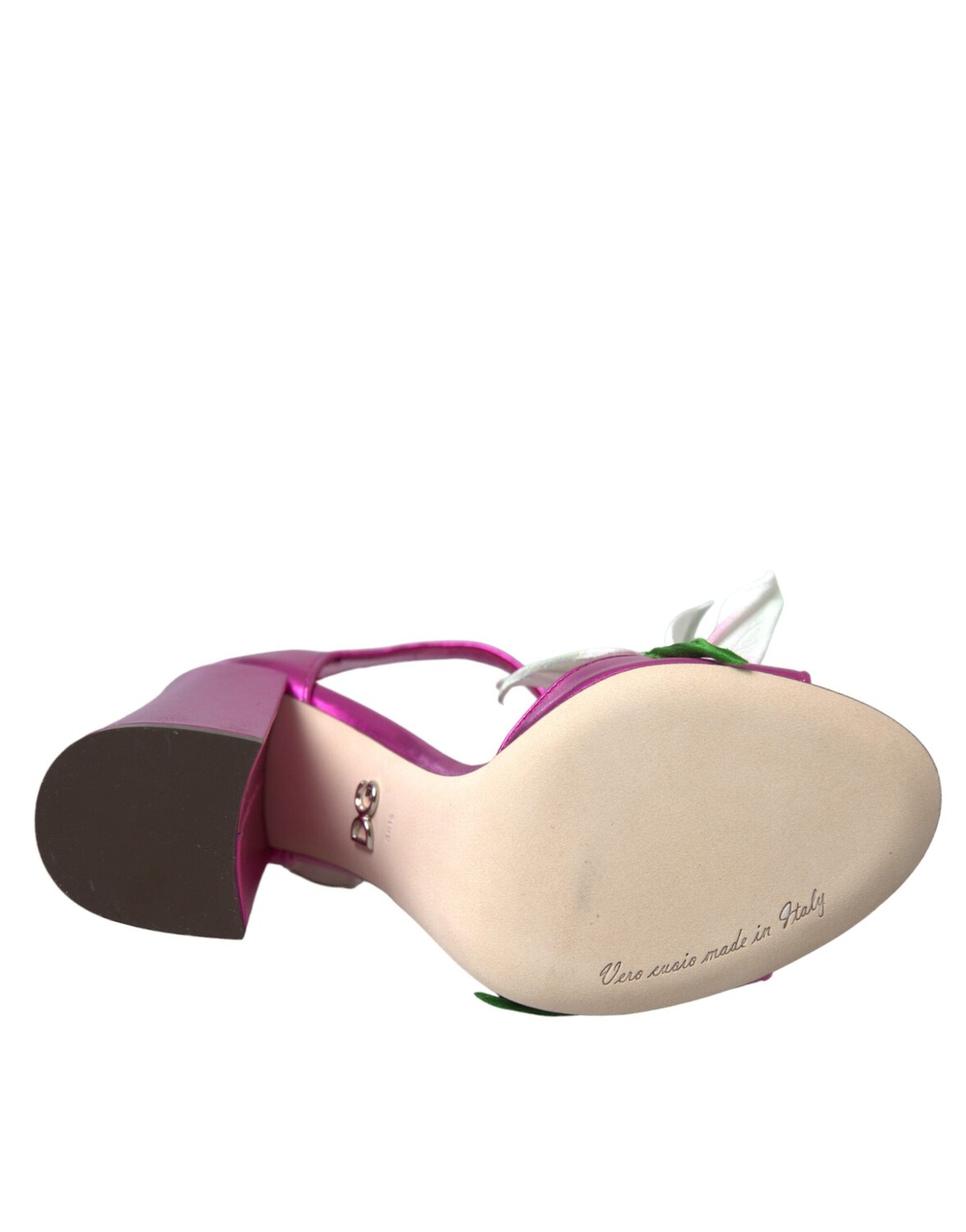 

Dolce & Gabbana Кожаные сандалии с цветочным принтом и кристаллами Женская обувь, фуксия