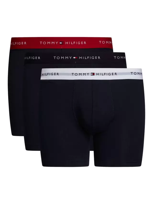 

Трусы Tommy Hilfiger Essential Logo Waistband 3 шт, цвет red/white/d sky