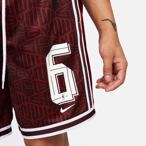 Шорты lebron x liverpool f.c. dna+ 8" basketball shorts 'burgundy' Nike, бургундия — фото 4