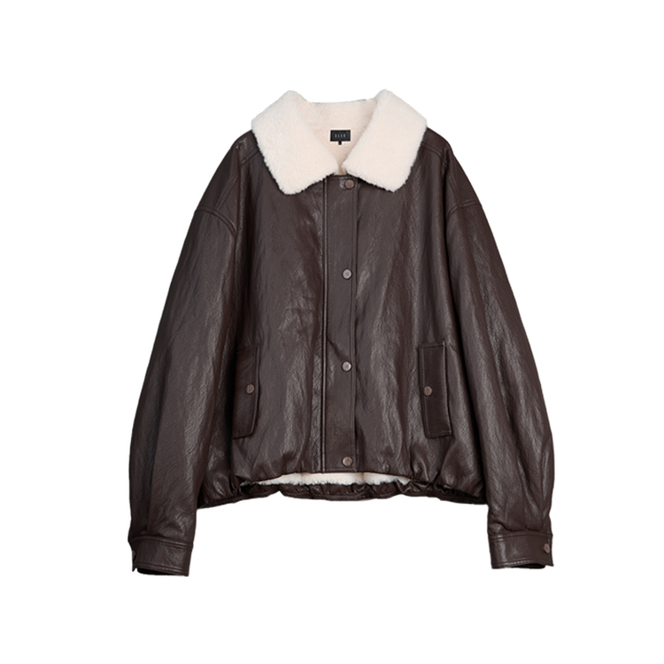 

ELLE Женская шуба Dark Brown Lapel Moderate