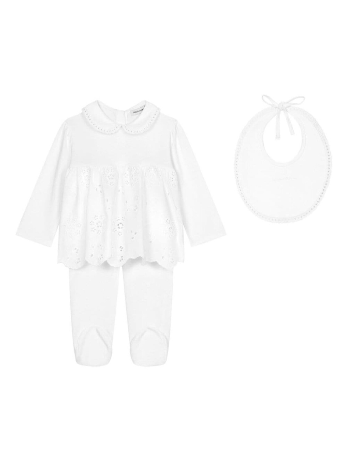 

Dolce & Gabbana Kids комплект из трех предметов с английской вышивкой, белый