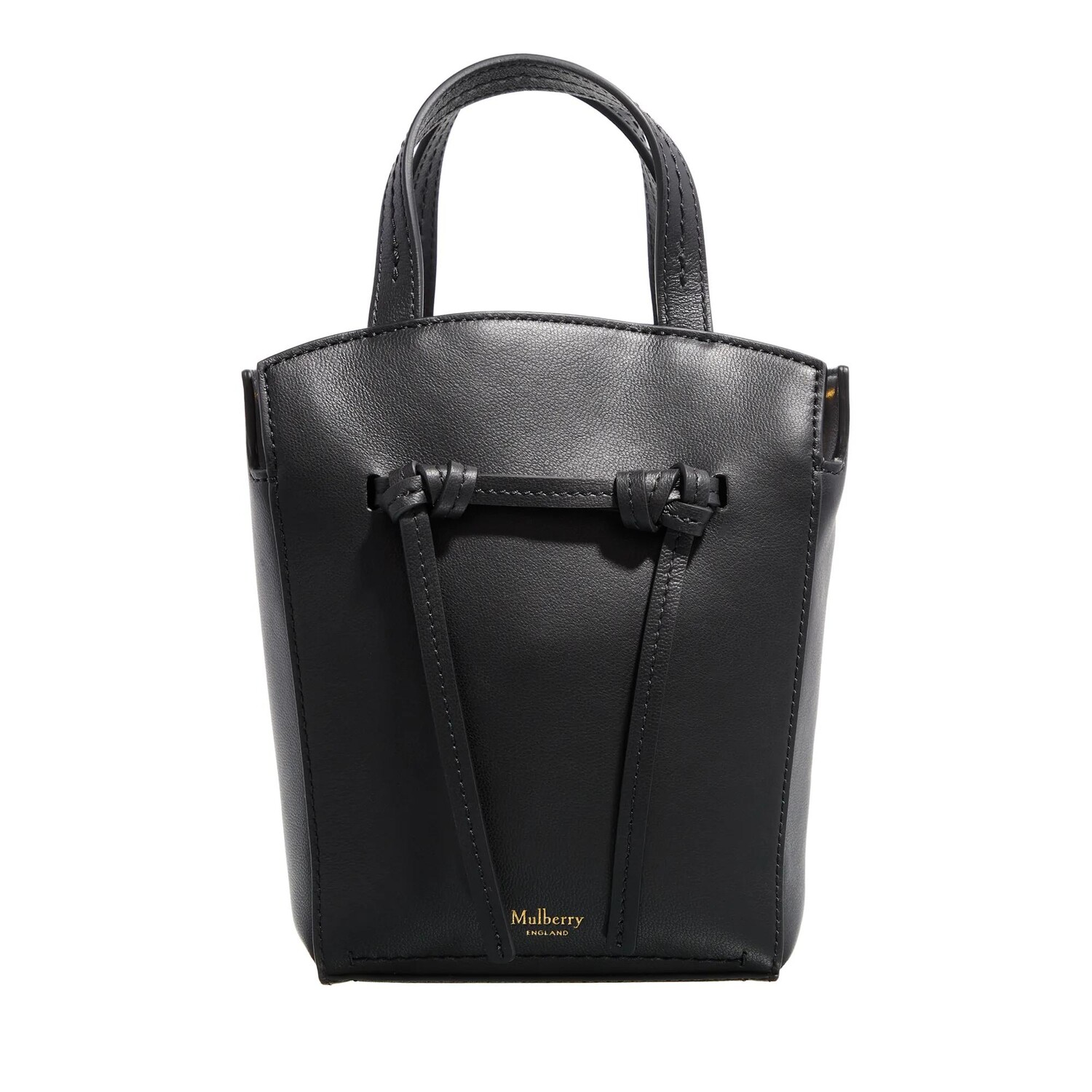 

Миниатюрная сумка тоут clovelly из кожи теленка Mulberry, черный