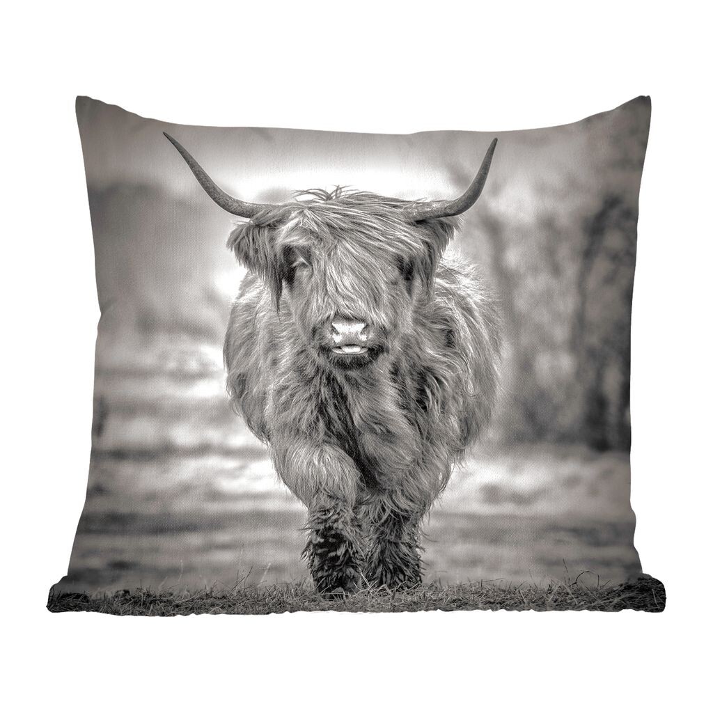 

MuchoWow Scottish Highlanders - Шотландский горец в черно-белом цвете - 45x45 см - чехлы на подушки - декоративные чехлы на подушки - декоративные чехлы на подушки