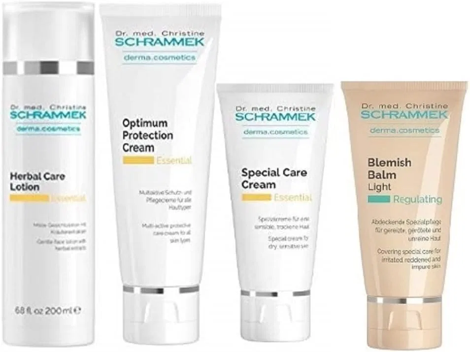 Набор для ухода за кожей лица Schramek Home Care 4 Piece Set, травяной лосьон, крем специальный, бальзам, крем оптимальной защиты, 40 мл