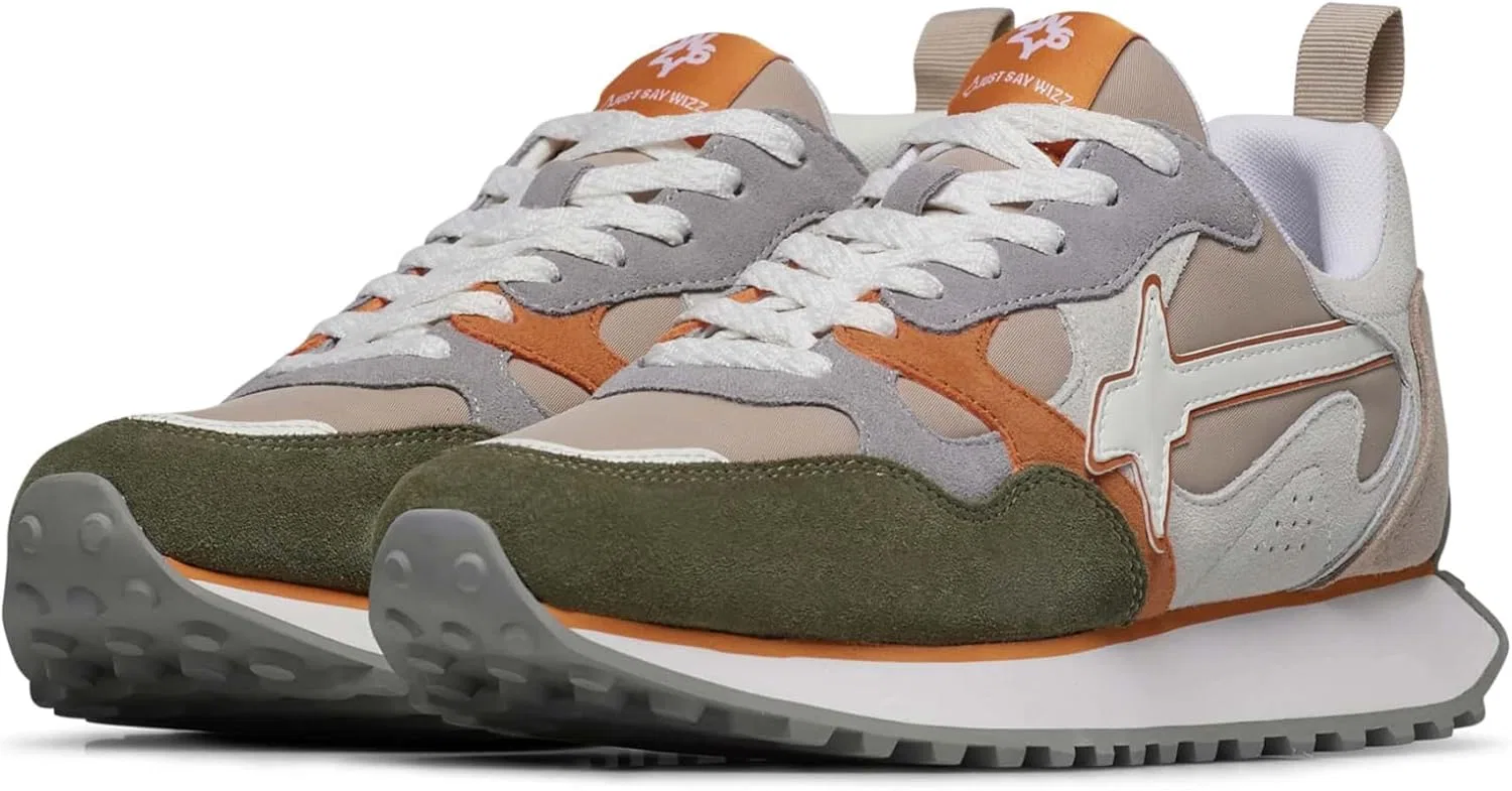 W6yz Кроссовки из замши и технической ткани, Beige Military Green — фото 3