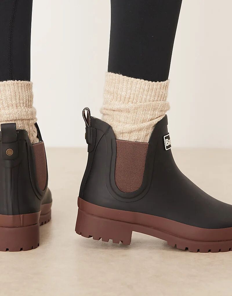 Сапоги Barbour Mallow Chelsea Welly в черном/викунье — фото 4