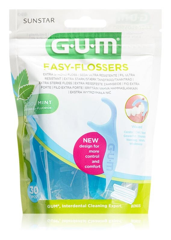 

Мягкая зубная нить с фтором и мятой G.U.M Easy Floessers