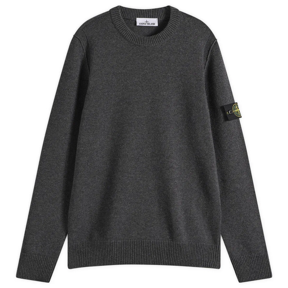 Джемпер из шерсти ягненка с отстегивающимся бейджем Stone Island, Lead Melange