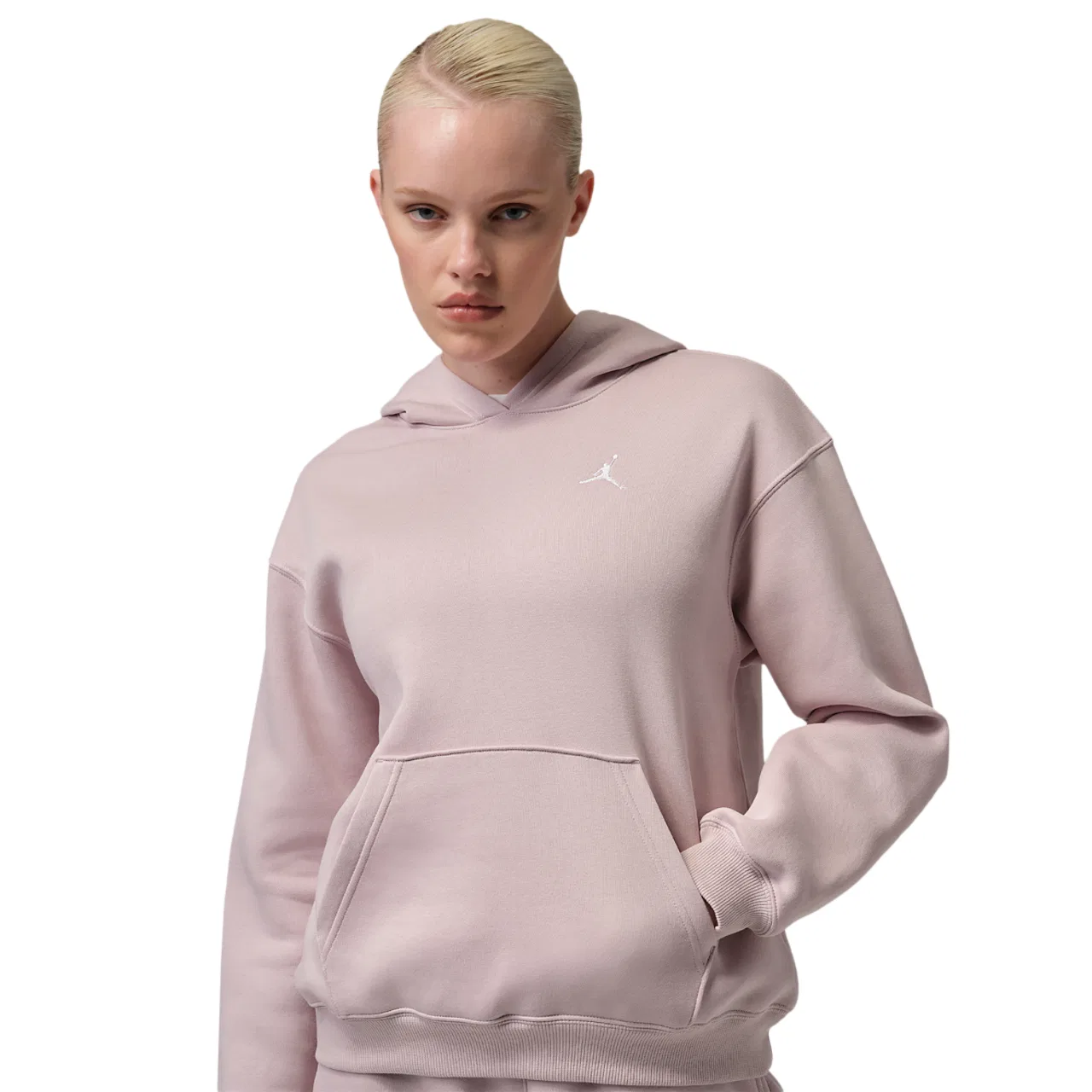 Женская толстовка с капюшоном Brooklyn Fleece Pullover 24 Jordan, цвет White/Particle Rose