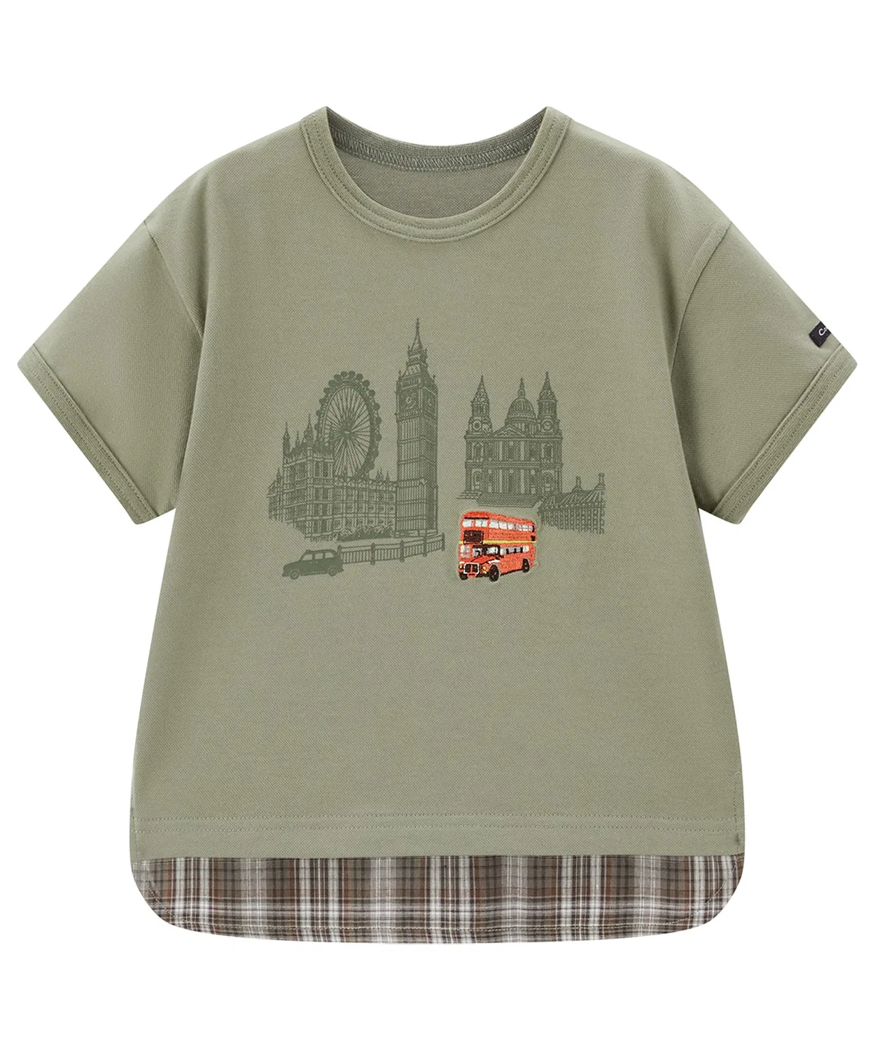 Детская футболка с длинным рукавом модель London, combimini, Khaki — фото 3
