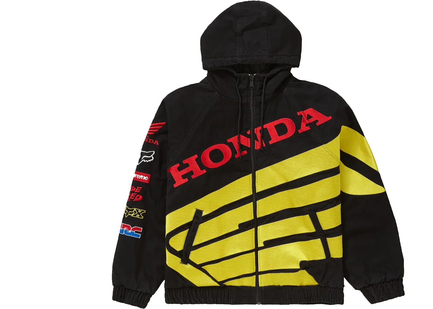 Мужская куртка пуховик с принтом Zip Up Jacket Supreme, Black