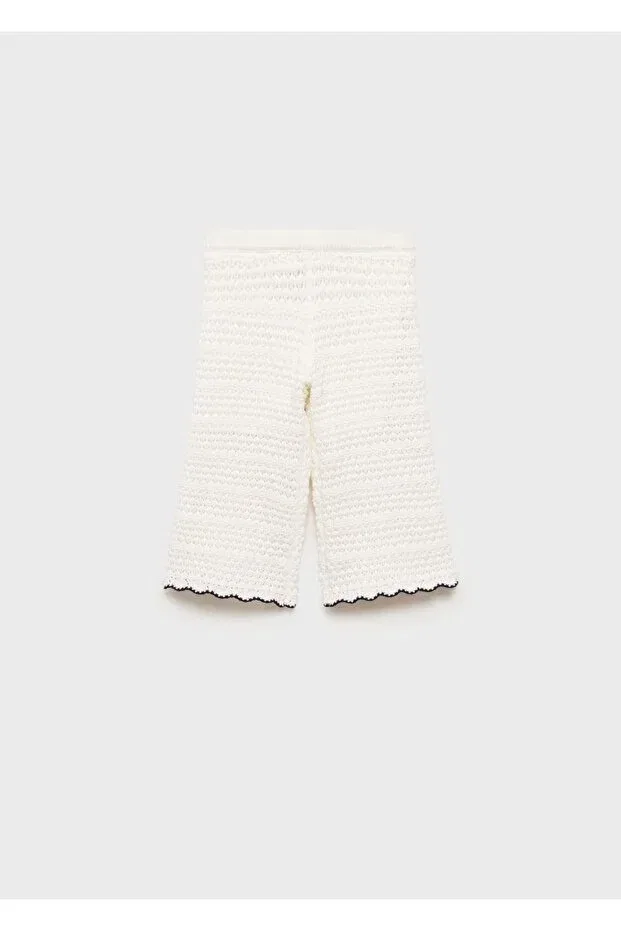 Детские брюки для девочек хлопковые Mango Baby, White — фото 2