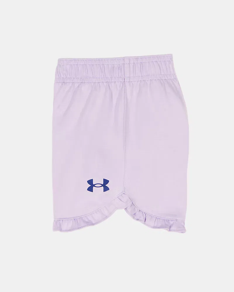 Комплект для девочек быстросохнущий из футболки и шортов Sunbird UnderArmour, Enamel Blue/Academy — фото 4