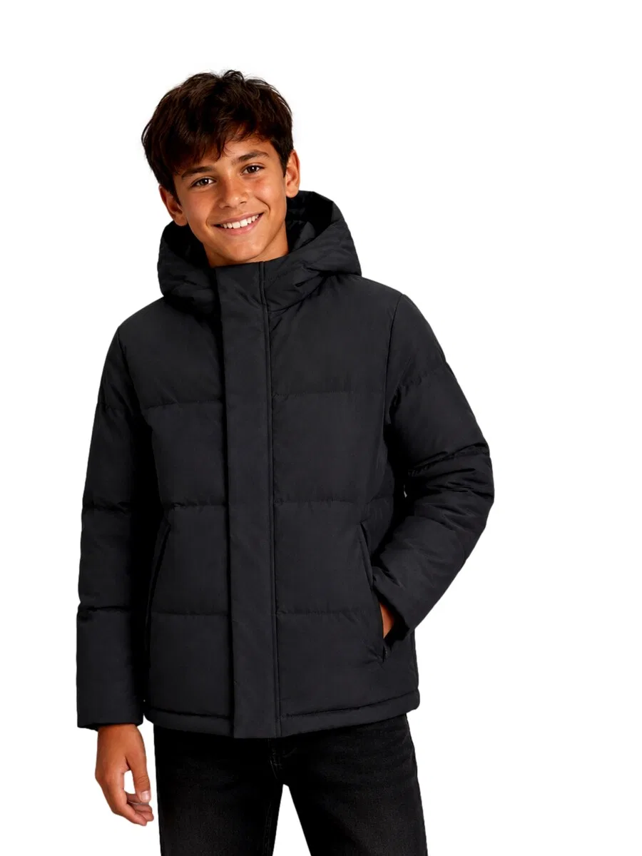 Детская зимняя куртка Jack & Jones Junior 'JJESoho' черного цвета — фото 2