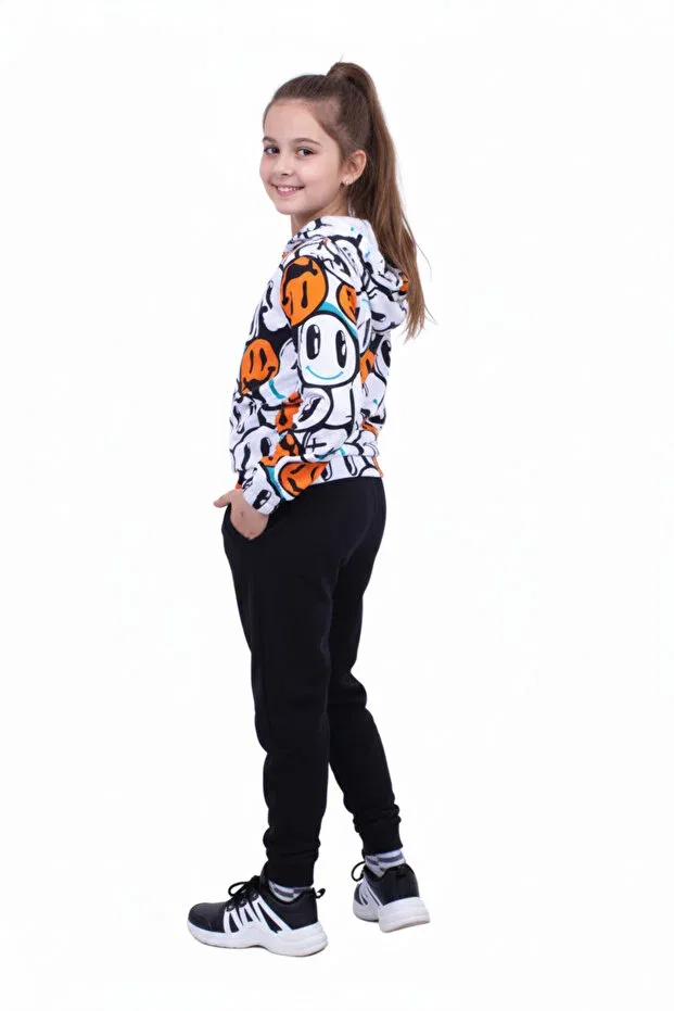 Детский комплект спортивного костюма с принтом Fyk Kids, Orange — фото 3