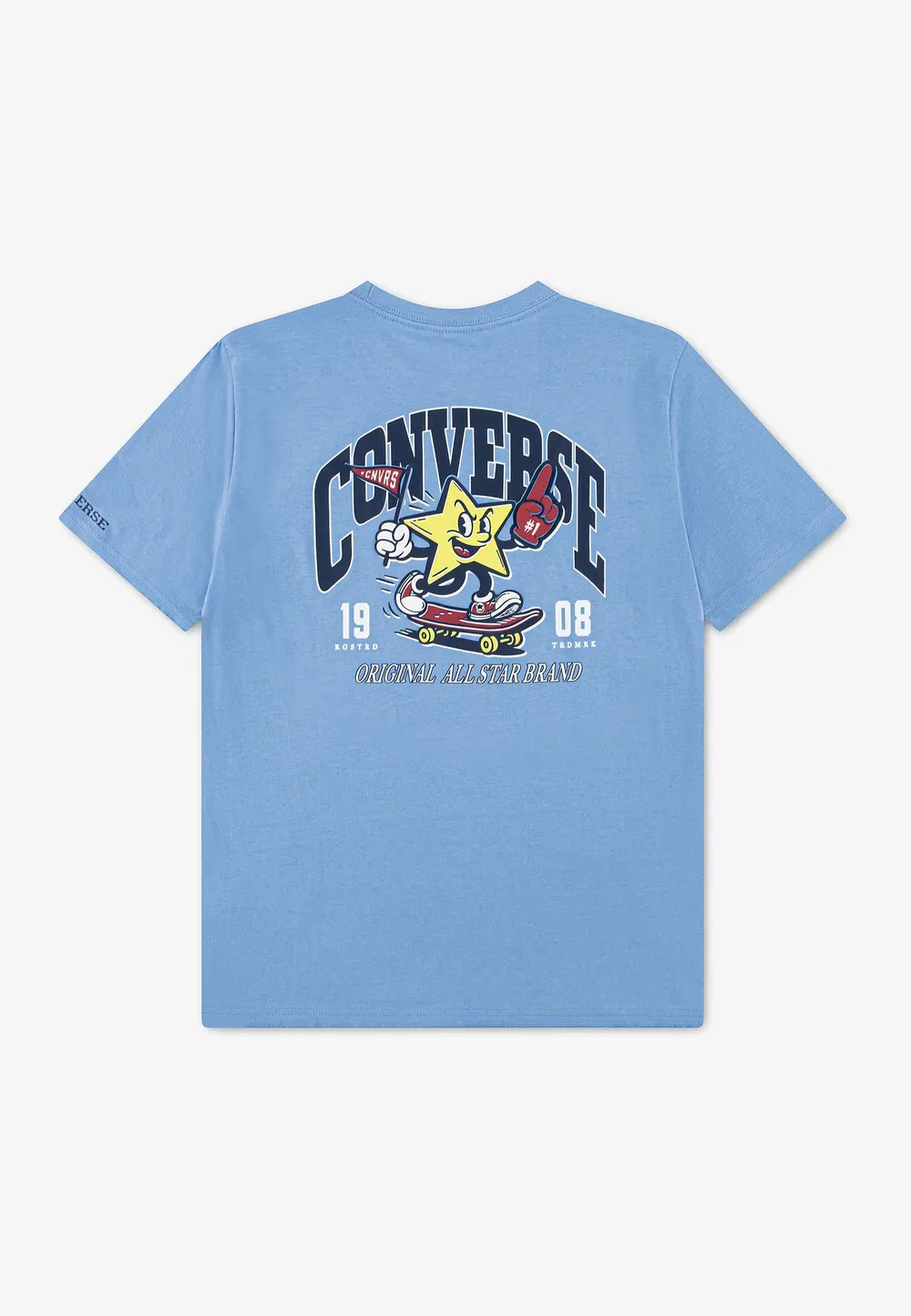 Футболка Varcity с принтом - забавная футболка с коротким рукавом Converse, Converse Lt Blue — фото 2