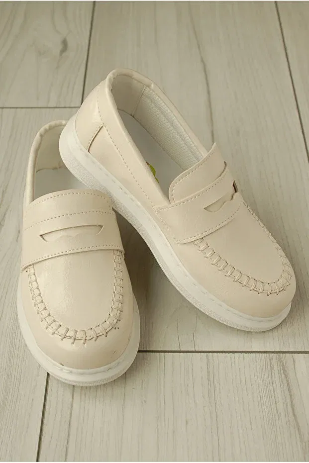Детские повседневные туфли для мальчиков из искусственной кожи Basics Özcan, Cream Patent Leather — фото 2
