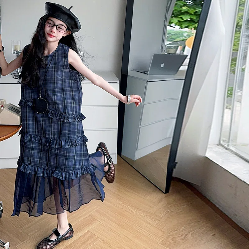 Детское платье с круглым вырезом, тонкое, средней длины, Kids Dresses PLANDOO — фото 3
