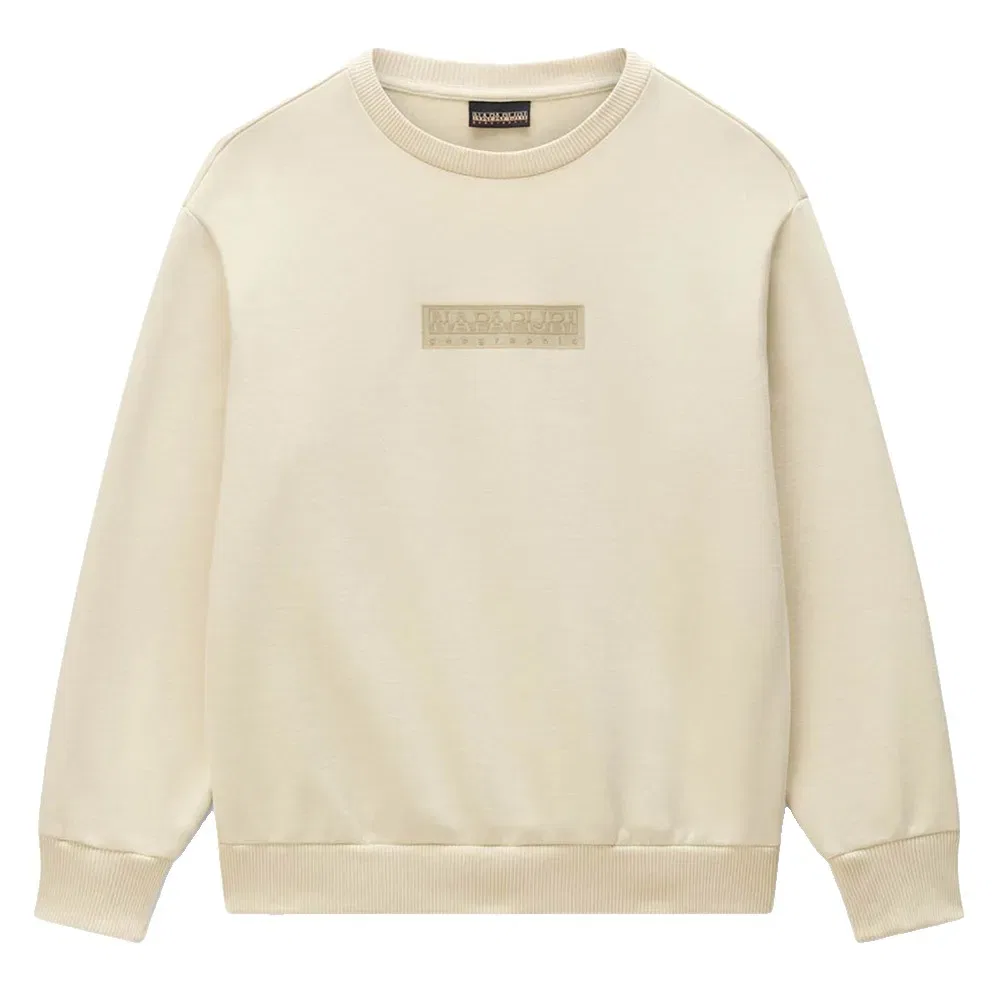 Детское худи с принтом New Box Logo Crew Napapijri, Beige — фото 3