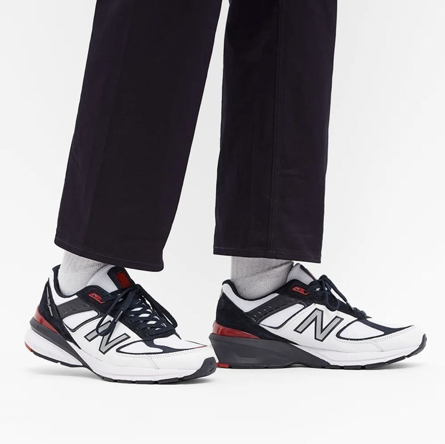 Кроссовки New Balance 990v5, белый/красный/темно-синий — фото 3