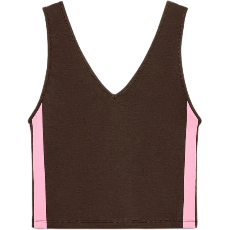 Женский топ-майка без рукавов с V-образным вырезом Dark Brown ZARA, Dark Brown