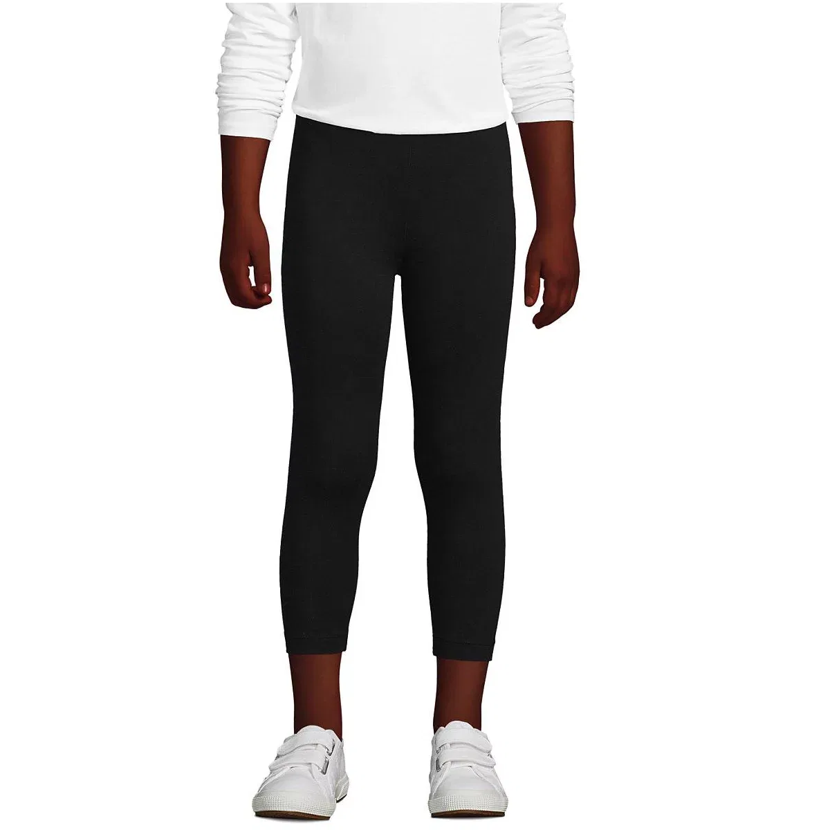 Детские леггинсы для девочек с технологией Tough Cotton Lands' End, Black — фото 3