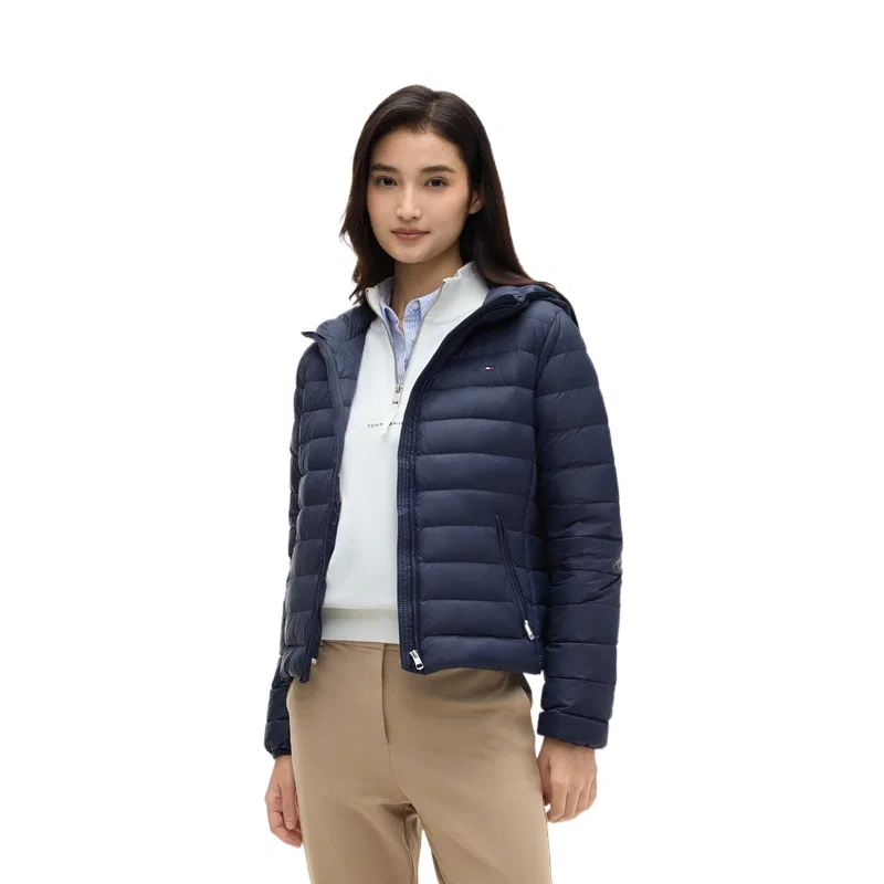 Женское пальто-пуховик с капюшоном Tommy Hilfiger, Navy Blue