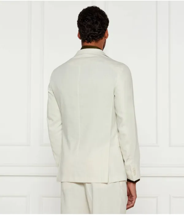 Элегантный льняной жакет p-hanry-flaps-wg-252 Slim fit Boss, белый — фото 3