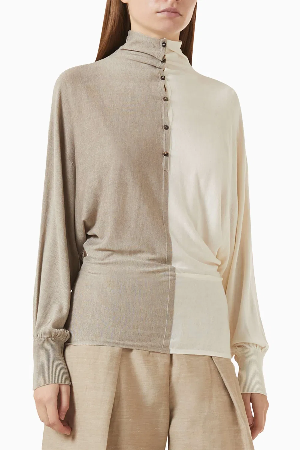 Jacquemus Le Losange Two-tone Polo T-shirt in Silk-knit